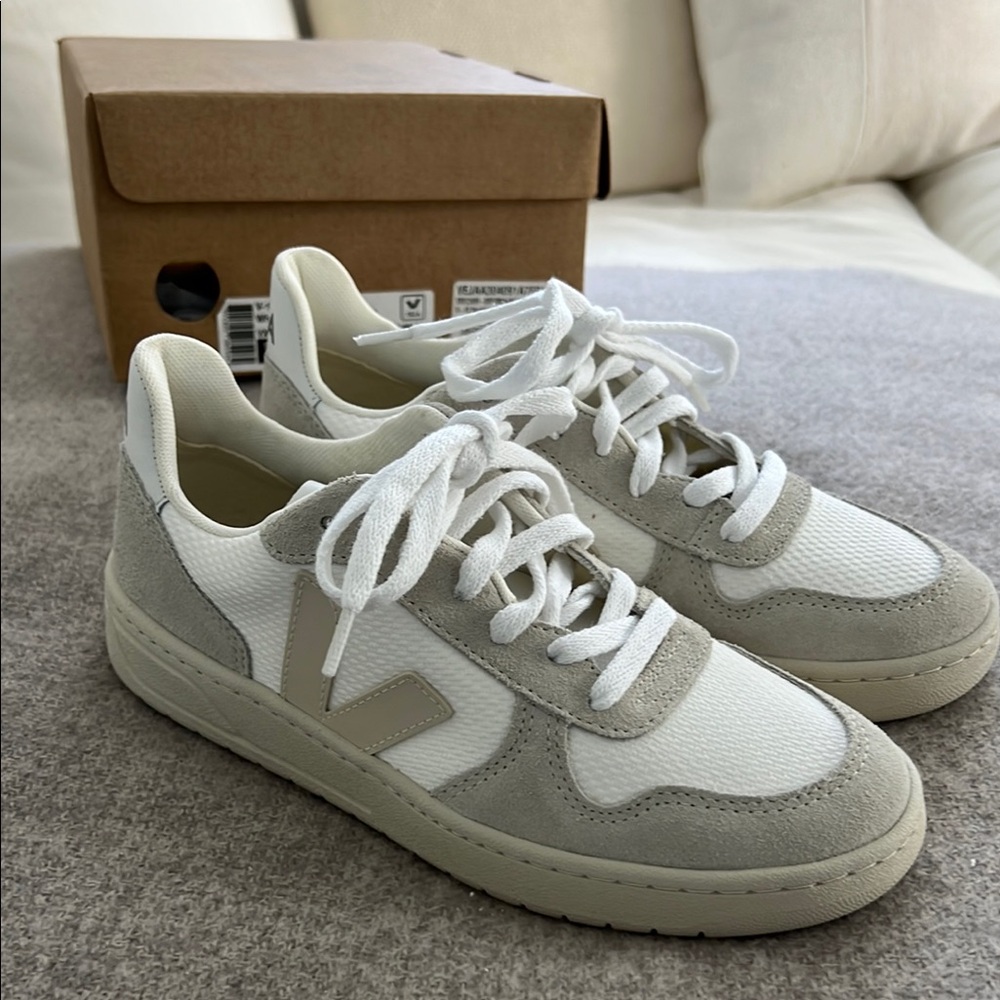 Veja White and Gray Sneakers with Retro-Inspired Design